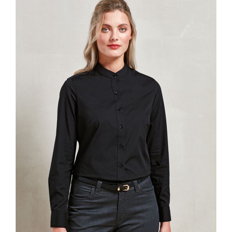 Premier Ladies Banded Collar Grandad Shirt Thumbnail