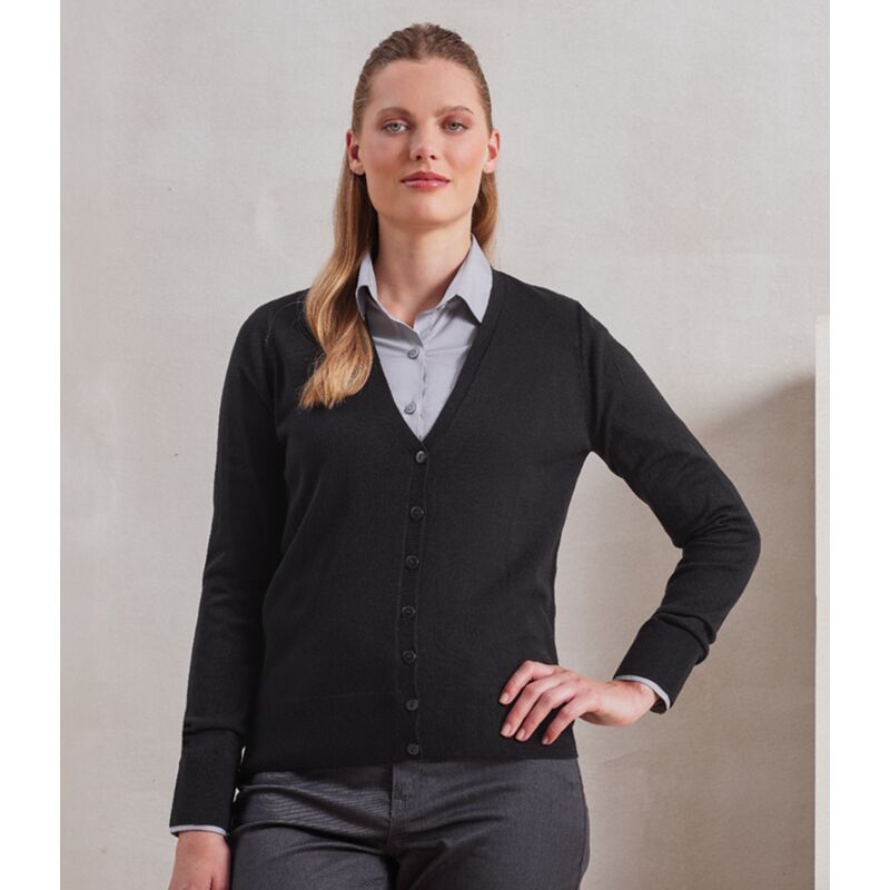 Premier Ladies Essential Acrylic V Neck Cardigan Thumbnail