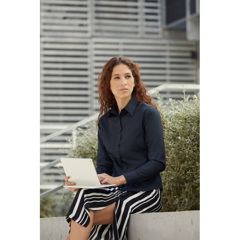 Ladies` Poplin Shirt LS Thumbnail