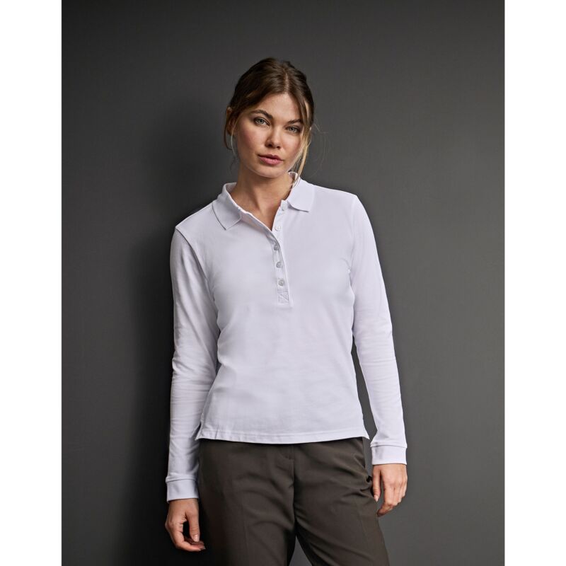 Ladies Luxury Stretch L/S Polo Thumbnail