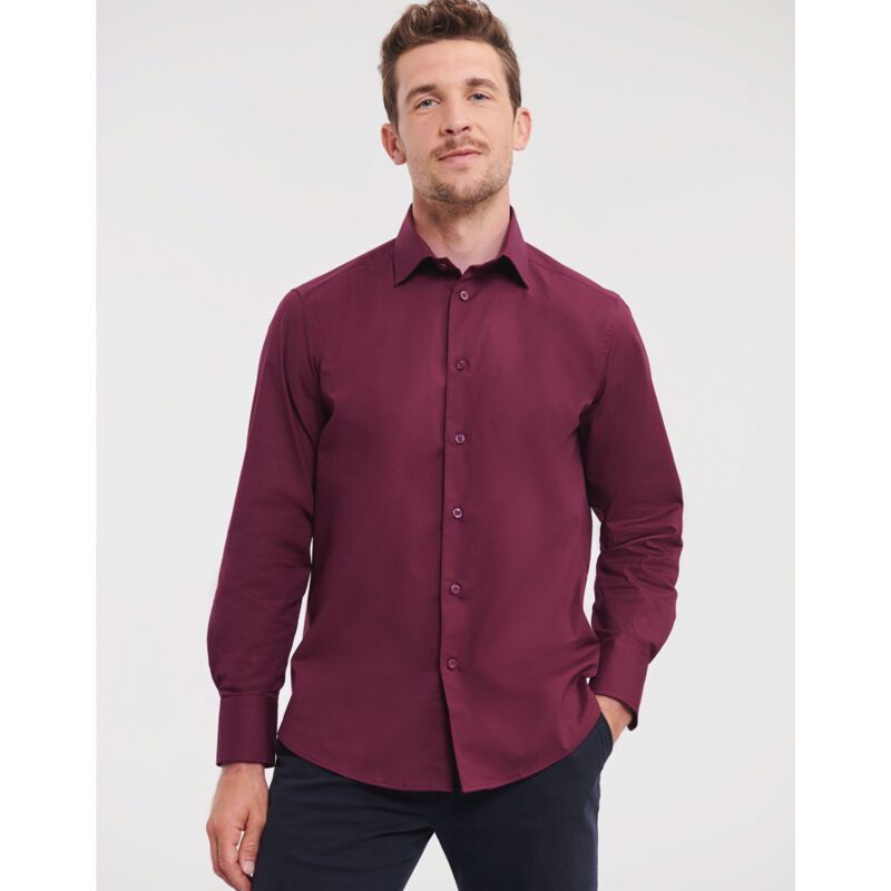 Men's Long Sleeve Easy Care Fitted Shirt Thumbnail